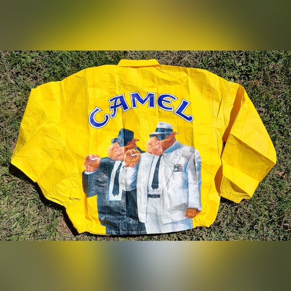 Camel Other - Vintage 1992 Joe Camel Tyvek XL Jacket Big Print Cigarettes 90s USA Lightweight
